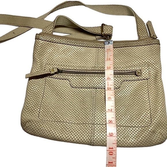 FOSSIL ‘Long Live Vintage’ Embossed Leather Crossbody Bag Tote Satchel - Picture 6 of 12